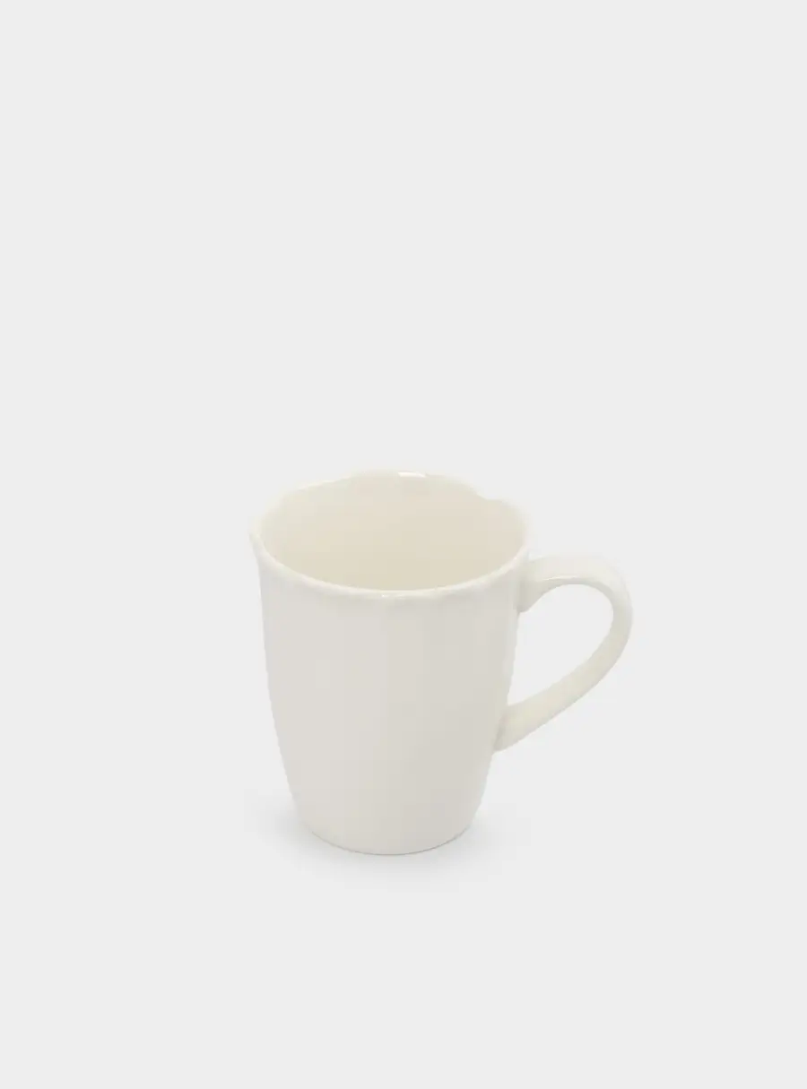 Кружка, 400 мл, фарфор P, белая, Волнистый край, White ocean ,image-2