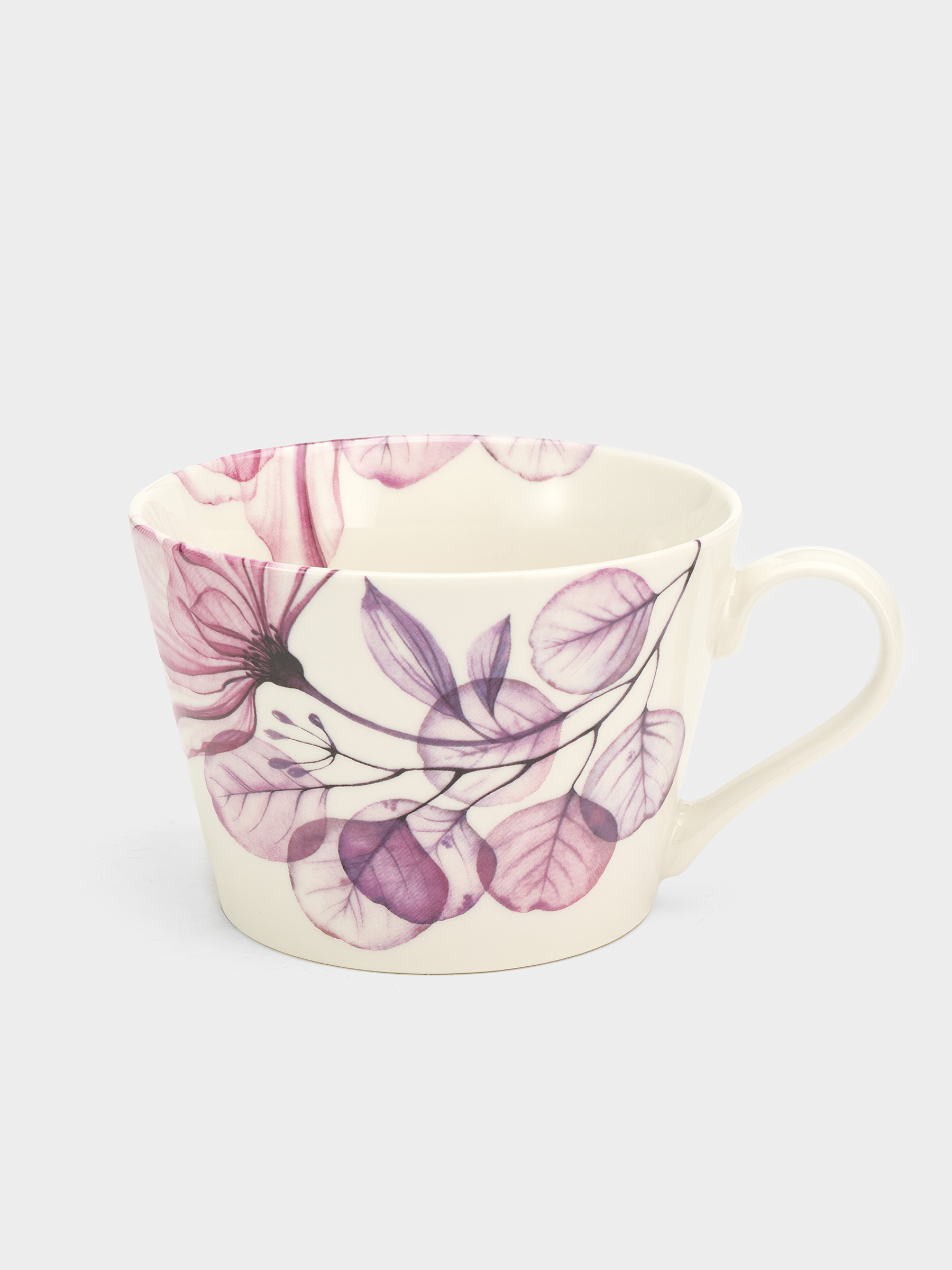 Кружка, 480 мл, фарфор N, белая, Азалия бордовая, Magic flowers, image-0