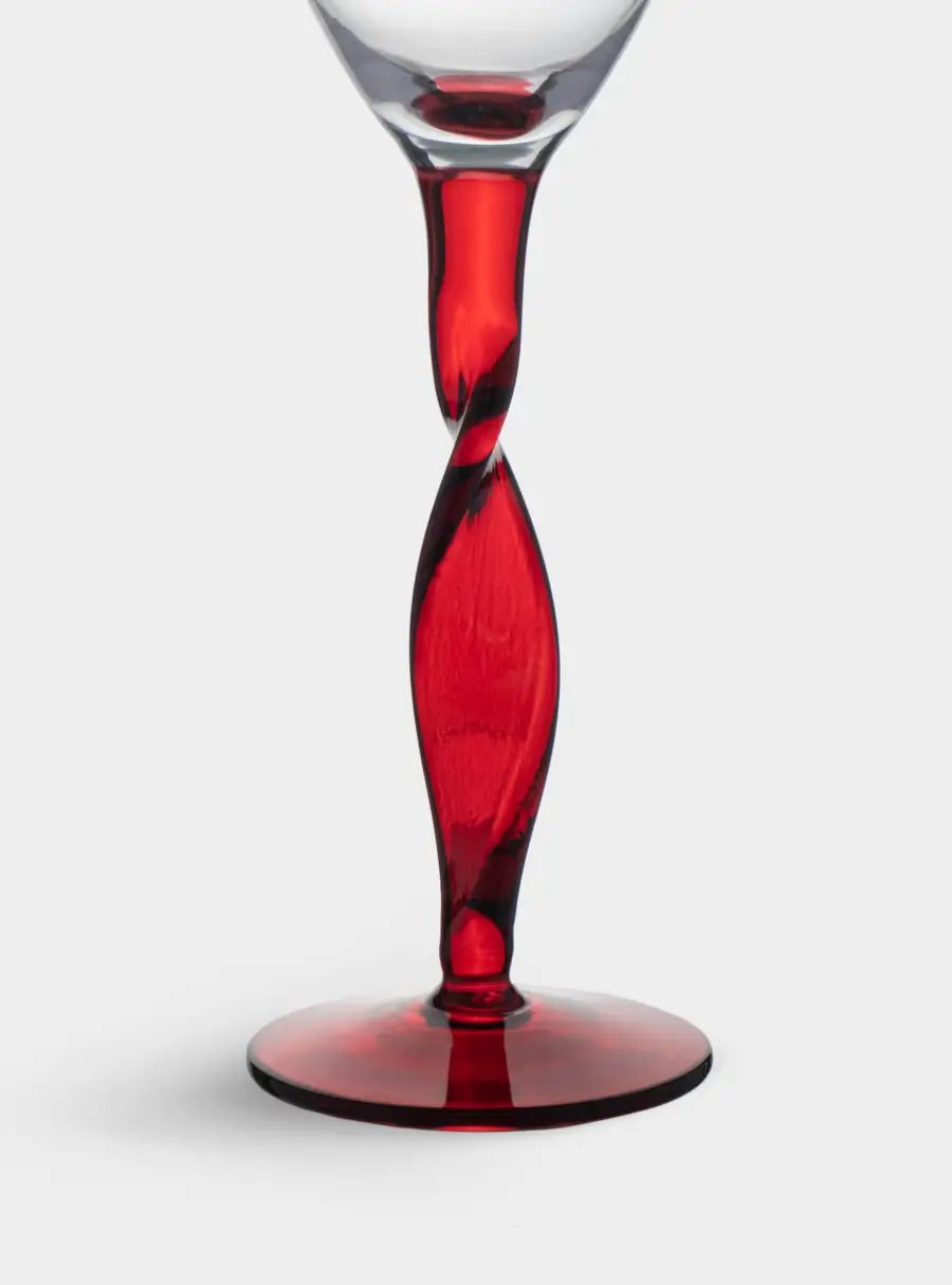 Бокал для шампанского, 220 мл, 2 шт, стекло, красная ножка, Villalago, image-5