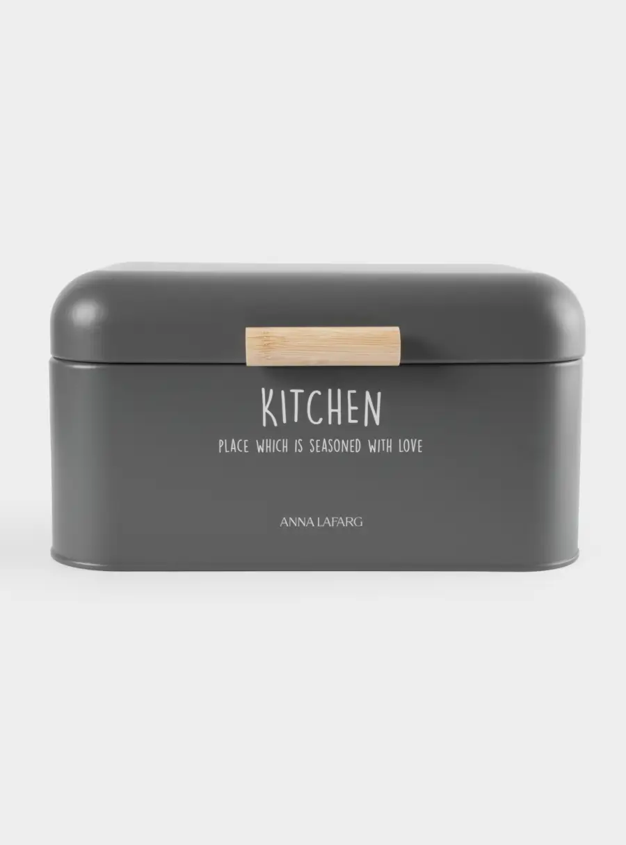 Хлебница, 30х17х18 см, металл/дерево, прямоугольная, графитовая, Local ,image-0