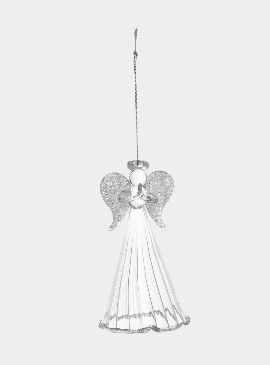 Игрушка елочная, 11 см, стекло, серебристая, Ангел, Event ,image-1