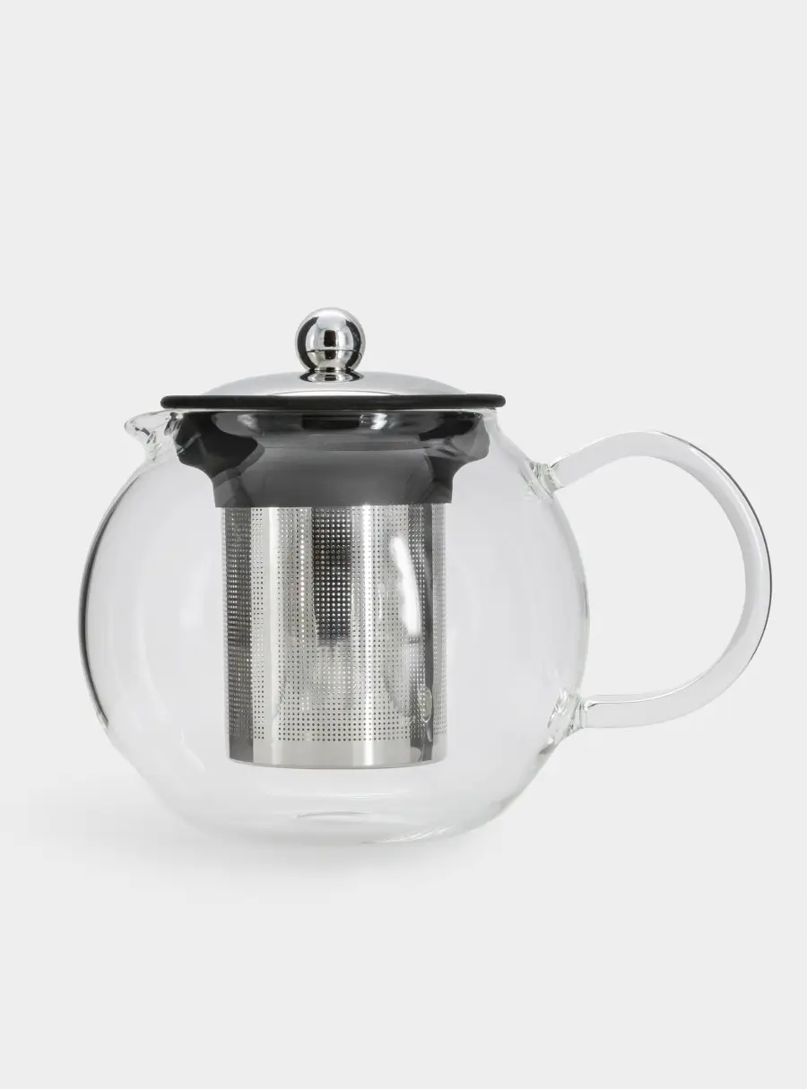 Чайник заварочный, 1,2 л, стекло Б/сталь/силикон, серебристо-черный, Base black, image-5