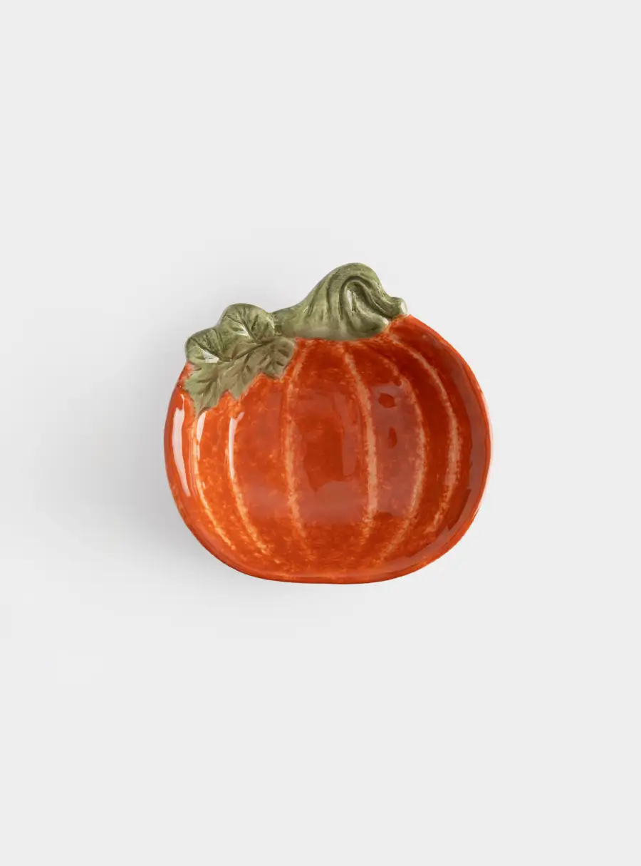 Пиала, 15х14х5 см, 540 мл, керамика D, оранжево-зеленая, Тыква с листом, Bright pumpkin ,image-2