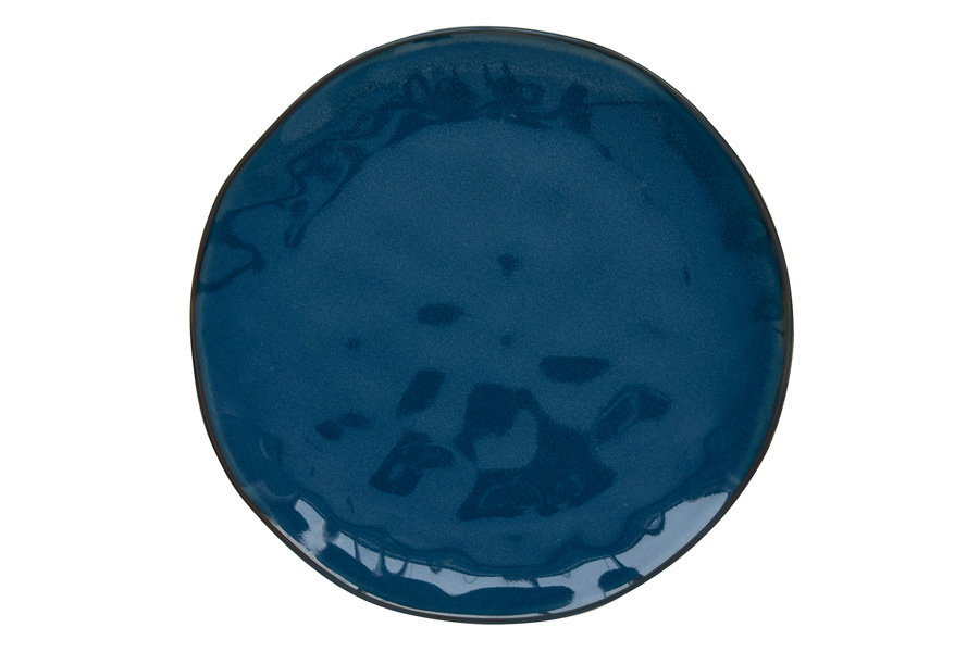 Тарелка закусочная Interiors, синяя, 21 см
