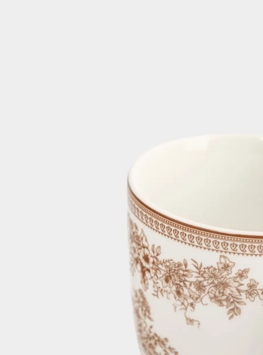 Кружка, 350 мл, фарфор P, белая, Коричневые цветы, Burgundy, image-4