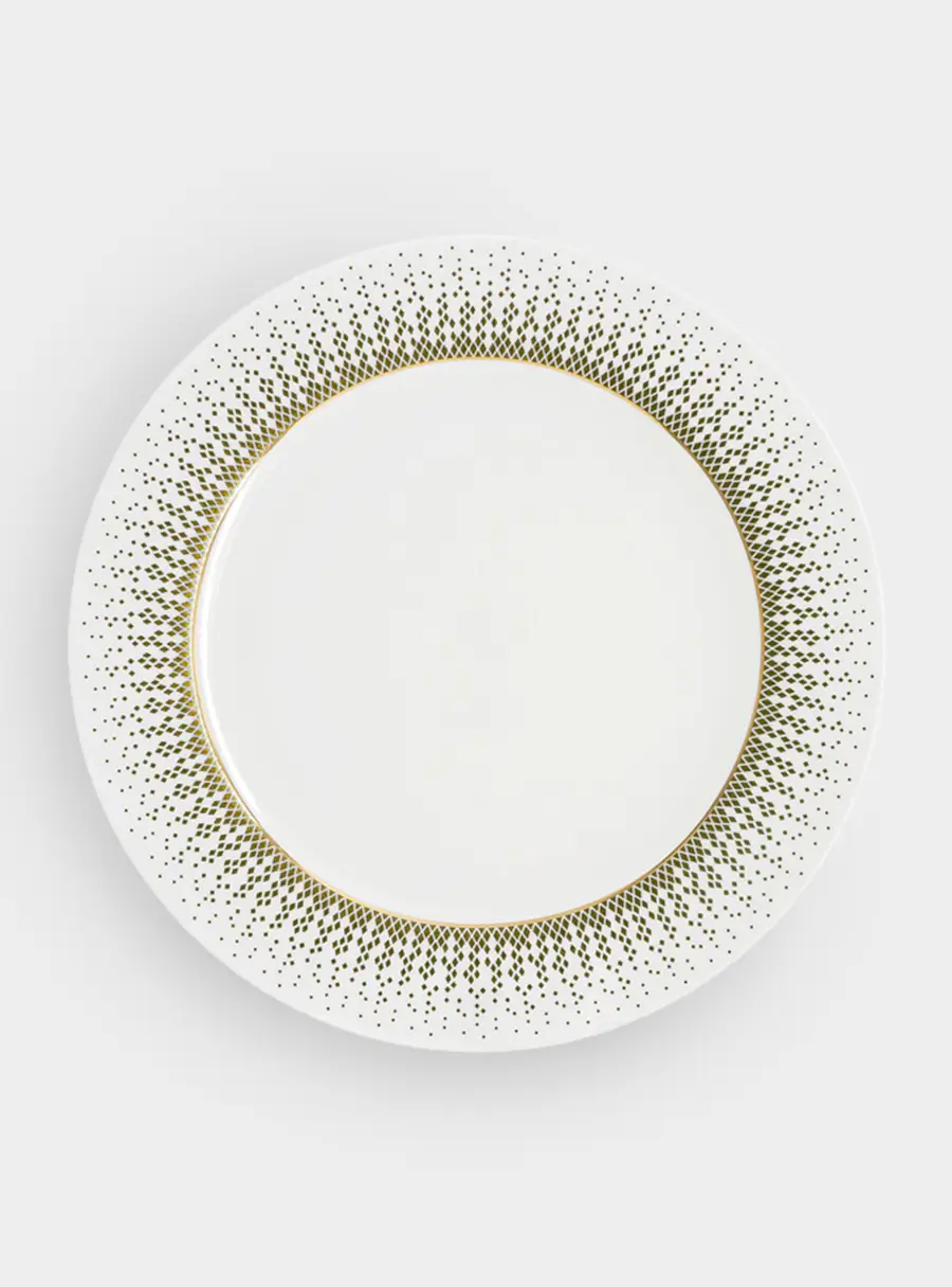 Сервиз чайный, 12 перс, 40 пр, фарфор F, бело-зеленый, с золотистым кантом, матовый, Virtus, image-8