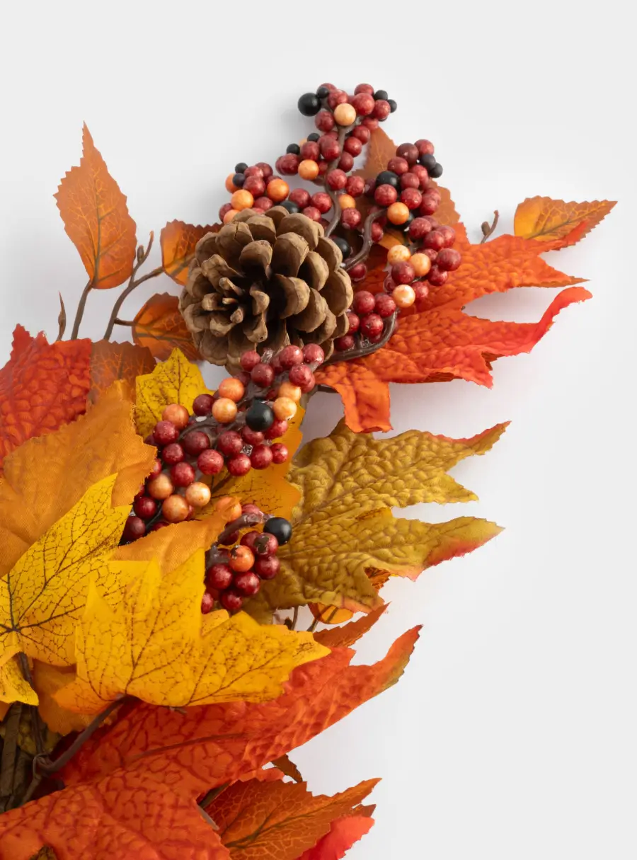 Ветка декоративная, 80 см, полиэстер/пенопласт, Осенние листья, Bright pumpkin ,image-2