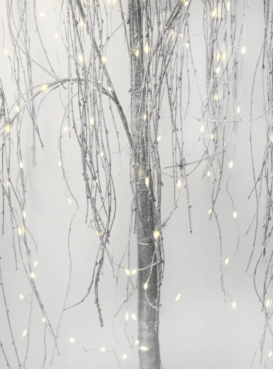 Дерево декоративное, 1,5 м, 8 режимов, с подсветкой, серебристое, с блестками, Event ,image-1