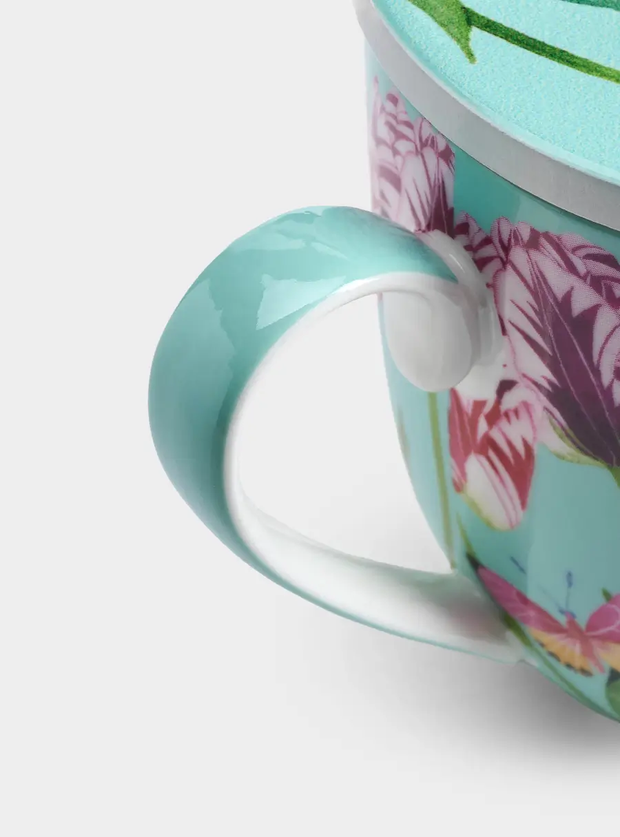 Кружка, 400 мл, с подставкой, Тюльпаны ,image-3