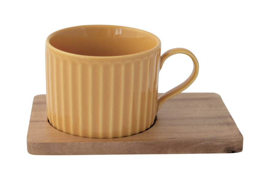 Набор из 2-х чашек для чая Время отдыха, синяя и жёлтая, 0,25 л