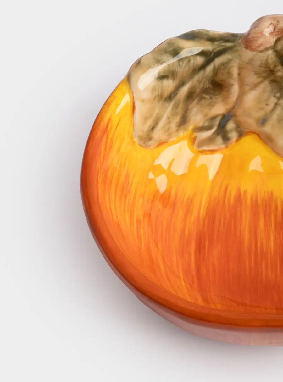 Пиала, 14х5 см, керамика, оранжево-зеленая, Тыква, Bright pumpkin, image-5