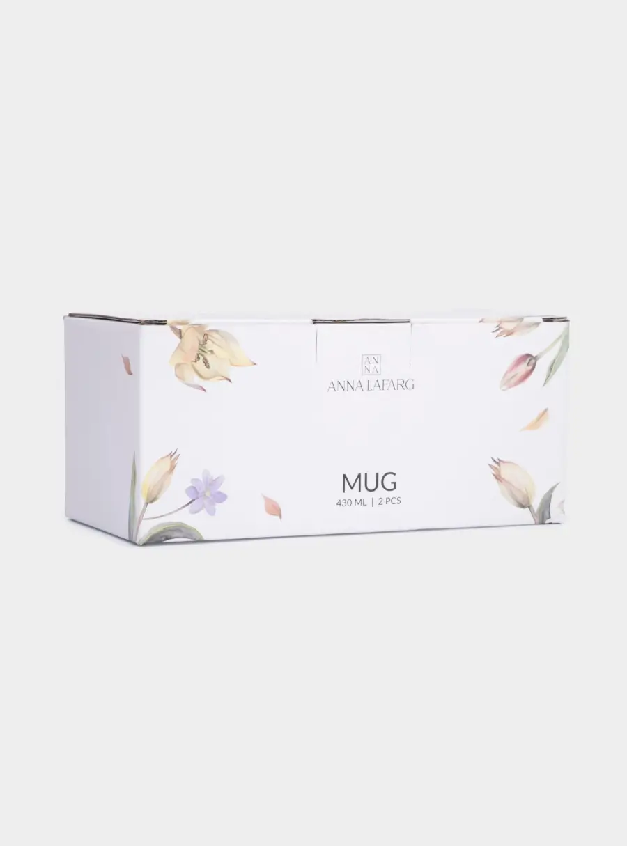 Кружка, 430 мл, 2 шт, фарфор N, белая, Летящие цветы, Fiori, image-8
