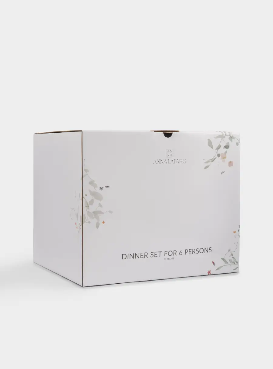 Сервиз обеденный, 6 перс, 19 пр, фарфор N, белый, Цветы и листья, Primrose, image-12