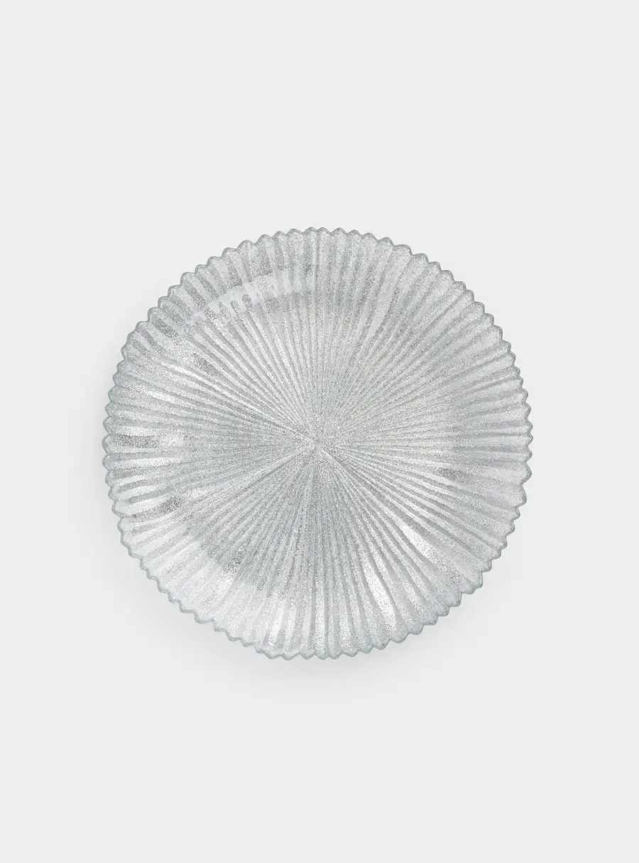 Тарелка закусочная, 21 см, стекло, серебристая, Avila