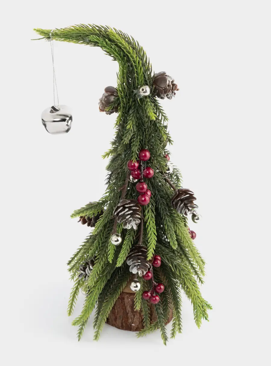 Ель искусственная, 29 см, полиэтилен/пенопласт, Шишки и ягоды, Interior natural, image-3