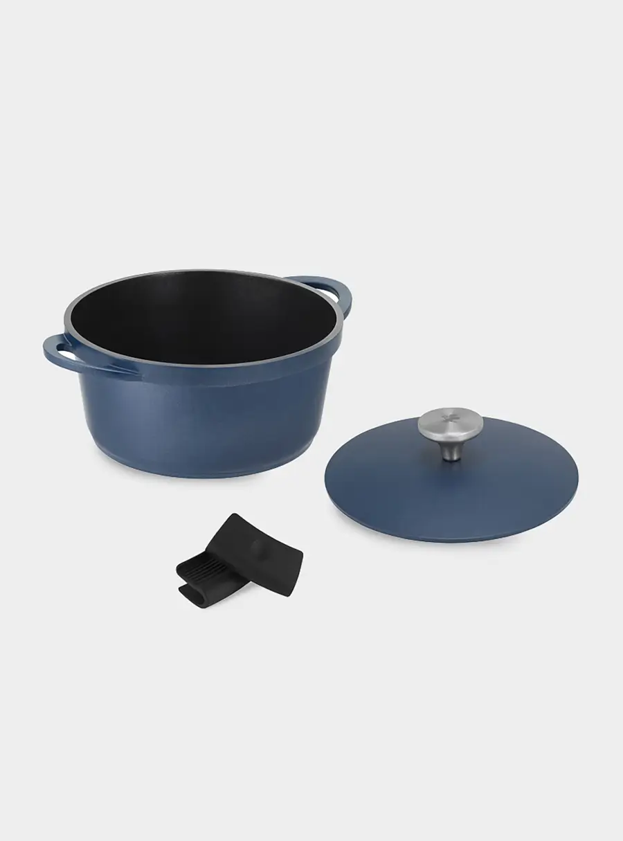Кастрюля, 20 см, 2.4 л, с крышкой, с покрытием, алюминий, синяя, Agile ,image-2