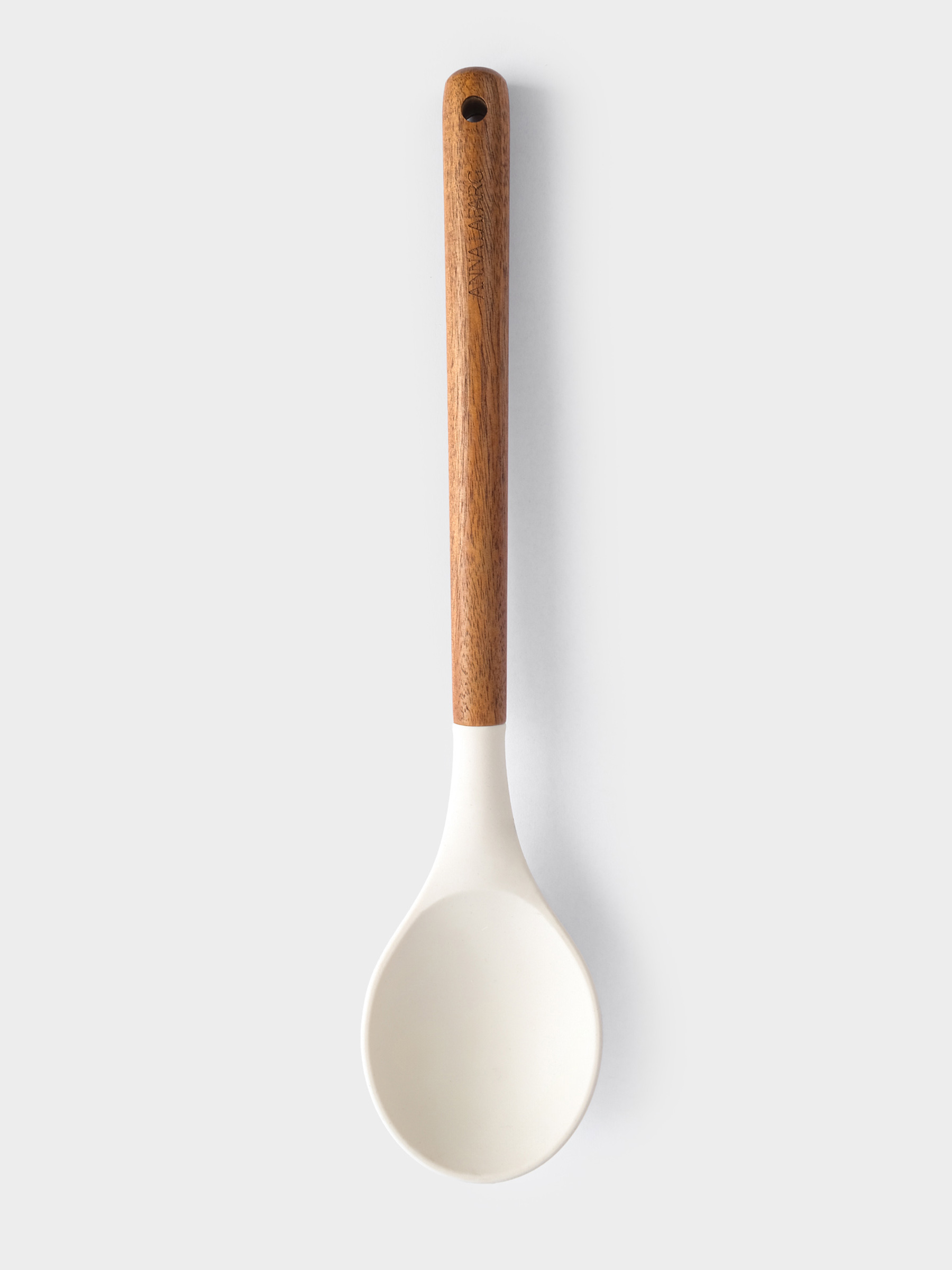 Ложка сервировочная, 32 см, силикон/дерево, молочный, Wenge, image-0