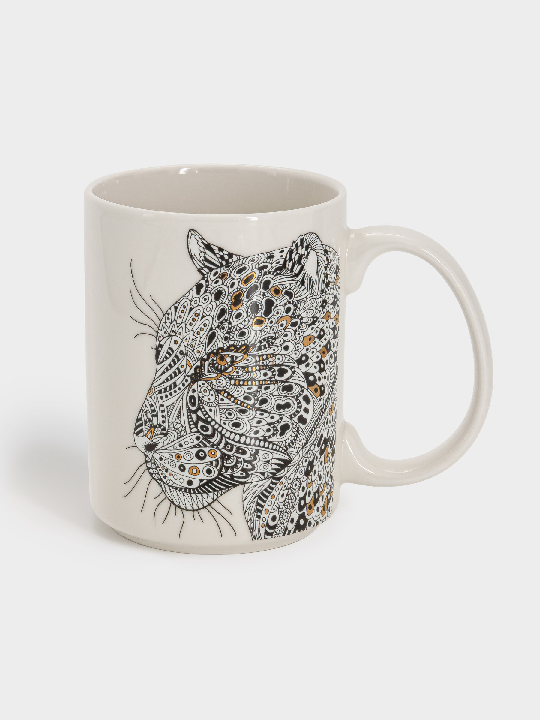 Кружка, 500 мл, фарфор N, белая, Леопард, Wild, image-0