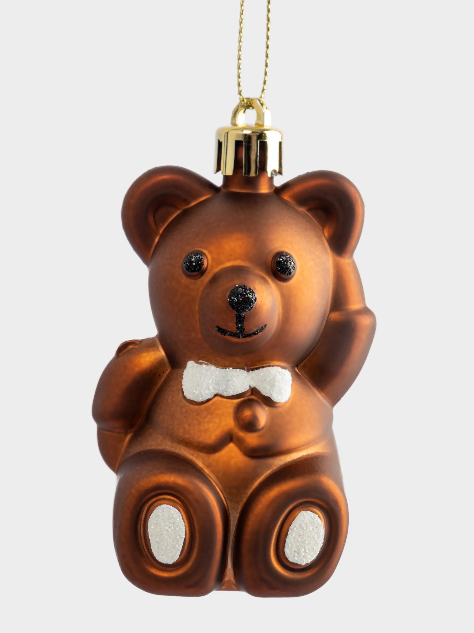 Игрушка елочная, 4х8 см, пластик, коричневая, Мишка, New year, image-2