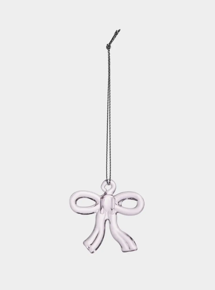 Игрушка елочная, 5 см, стекло, розовая, Бантик, Event ,image-1