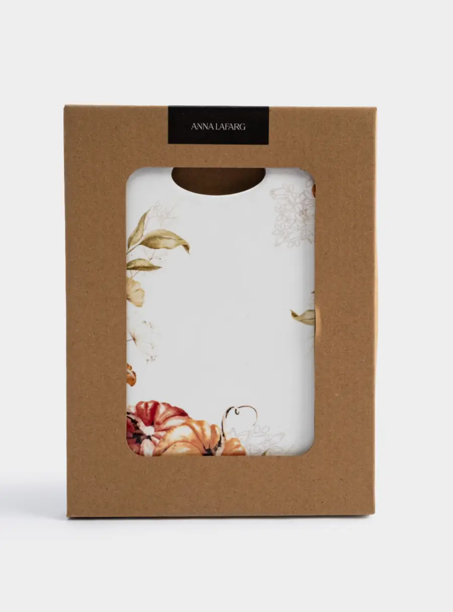 Подставка под горячее, 20х15 см, керамика/пробка, белая, Тыквы, Light pumpkin, image-5