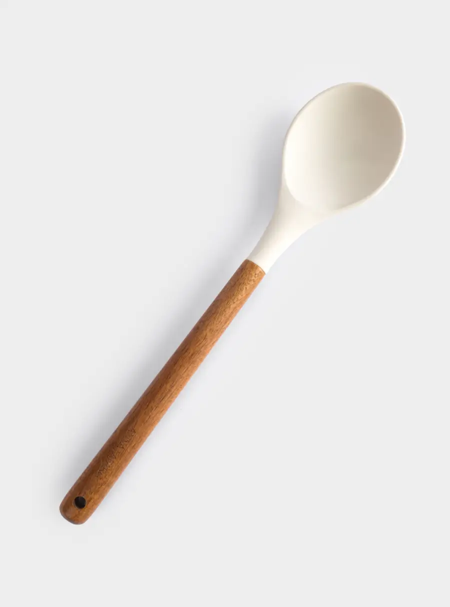 Ложка сервировочная, 32 см, силикон/дерево, молочный, Wenge, image-5