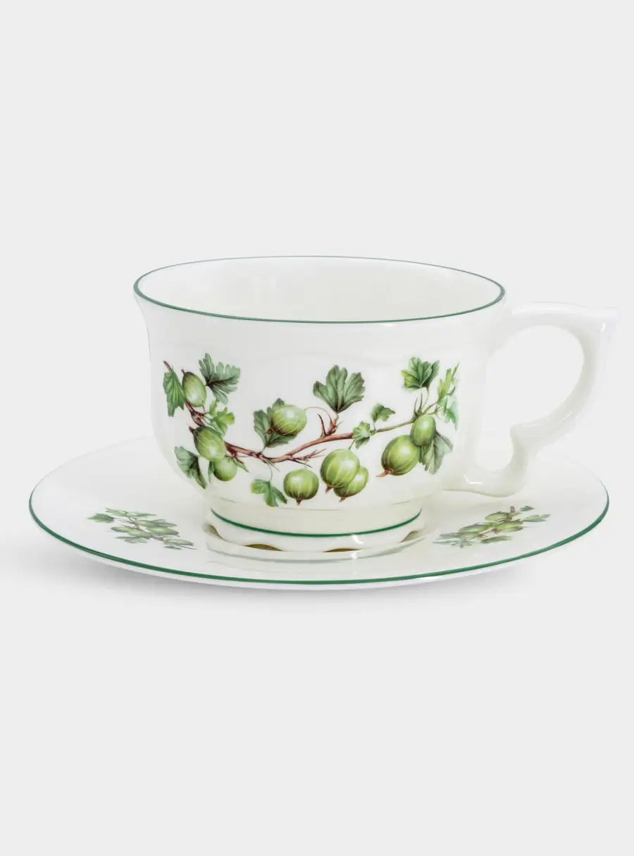 Чашка с блюдцем, 340 мл, Крыжовник, image-0