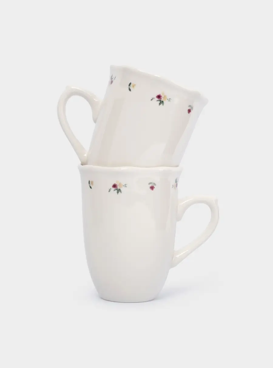 Кружка, 370 мл, 2 шт, фарфор N, белая, Цветы, Meadow ,image-2