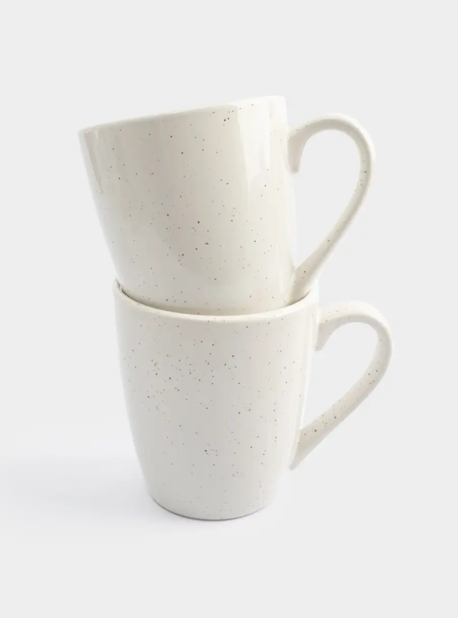 Кружка, 350 мл, 2 шт, керамика, молочная, в крапинку, Viveiro, image-2