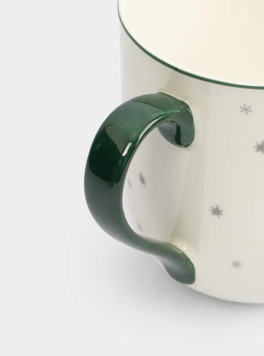 Кружка, 450 мл, фарфор F, бело-зеленая, Нарядная елка, New year ,image-2