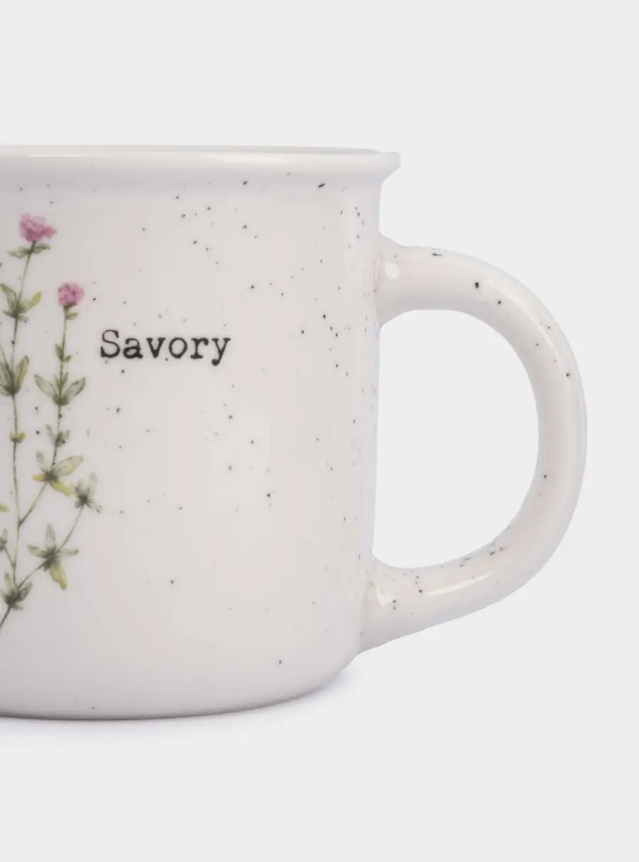 Кружка, 370 мл, фарфор N, белая, в крапинку, Чабер, Herbarium new, image-3