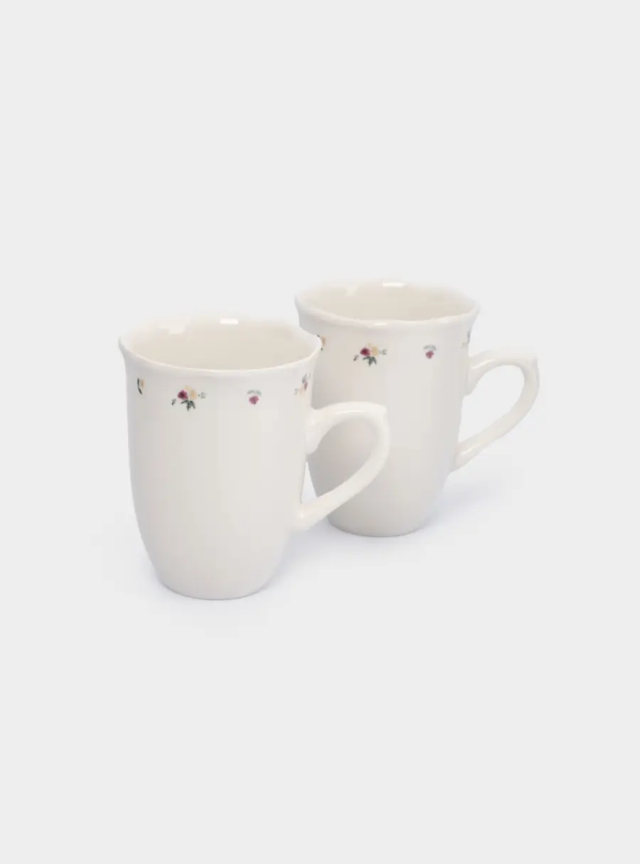 Кружка, 370 мл, 2 шт, фарфор N, белая, Цветы, Meadow ,image-1