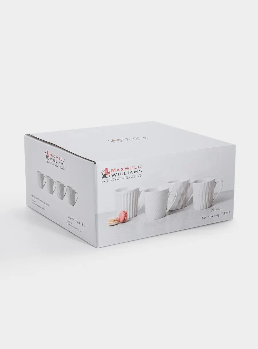 Набор кружек, 4 пр, 380 мл, белые, Nova, image-7
