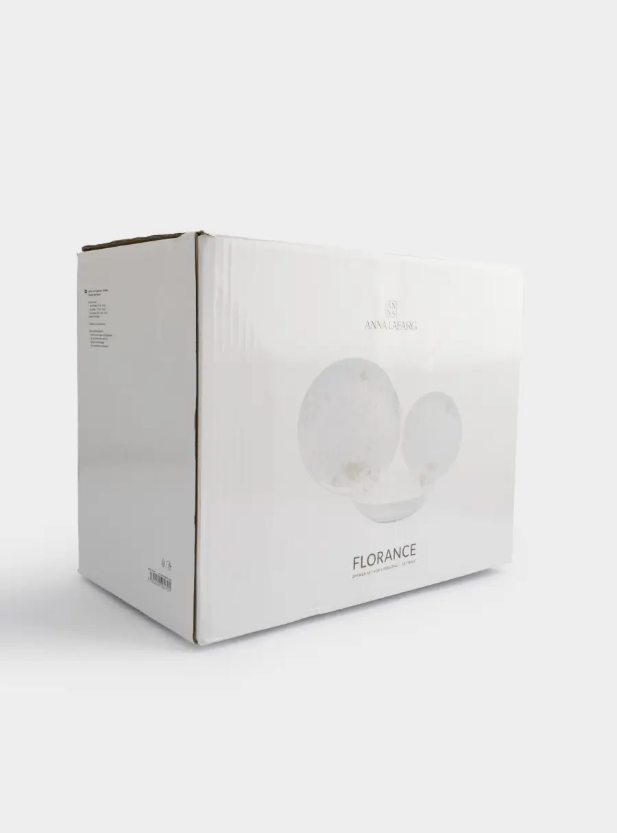 Сервиз обеденный, 6 перс, 18 пр, фарфор P, белый, Цветы и листья, Florance, image-5