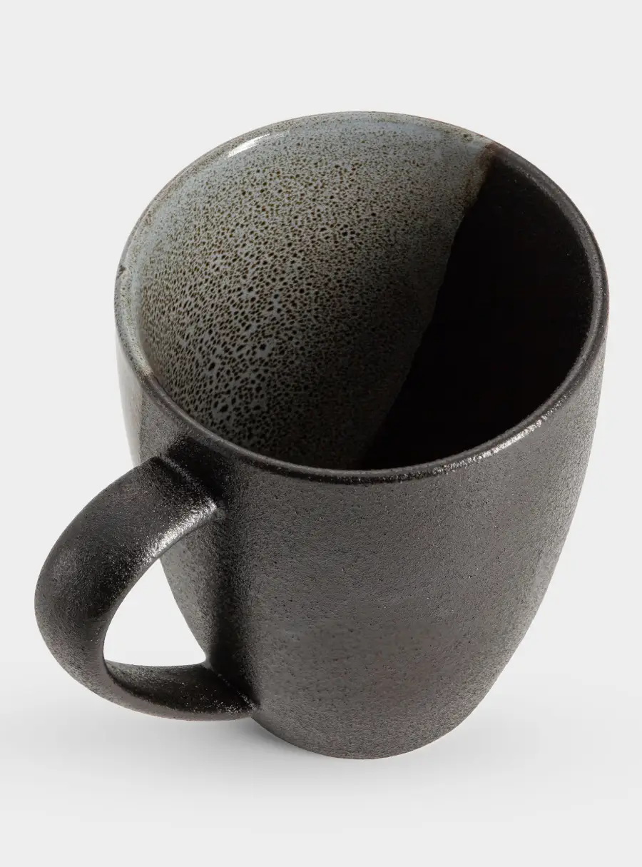 Кружка, 400 мл, фарфор P, черно-серая, в крапинку, Umi, image-7