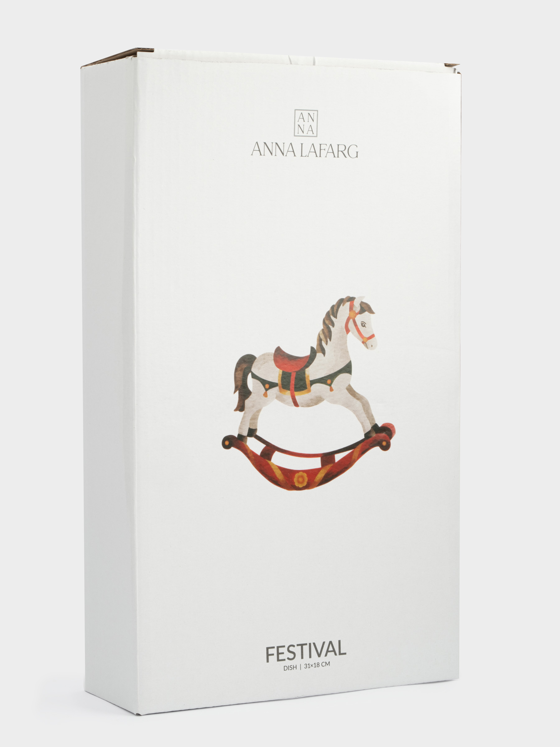 Блюдо, 31х18 см, керамика, овальное, красное, Лошадка, Festival, image-5