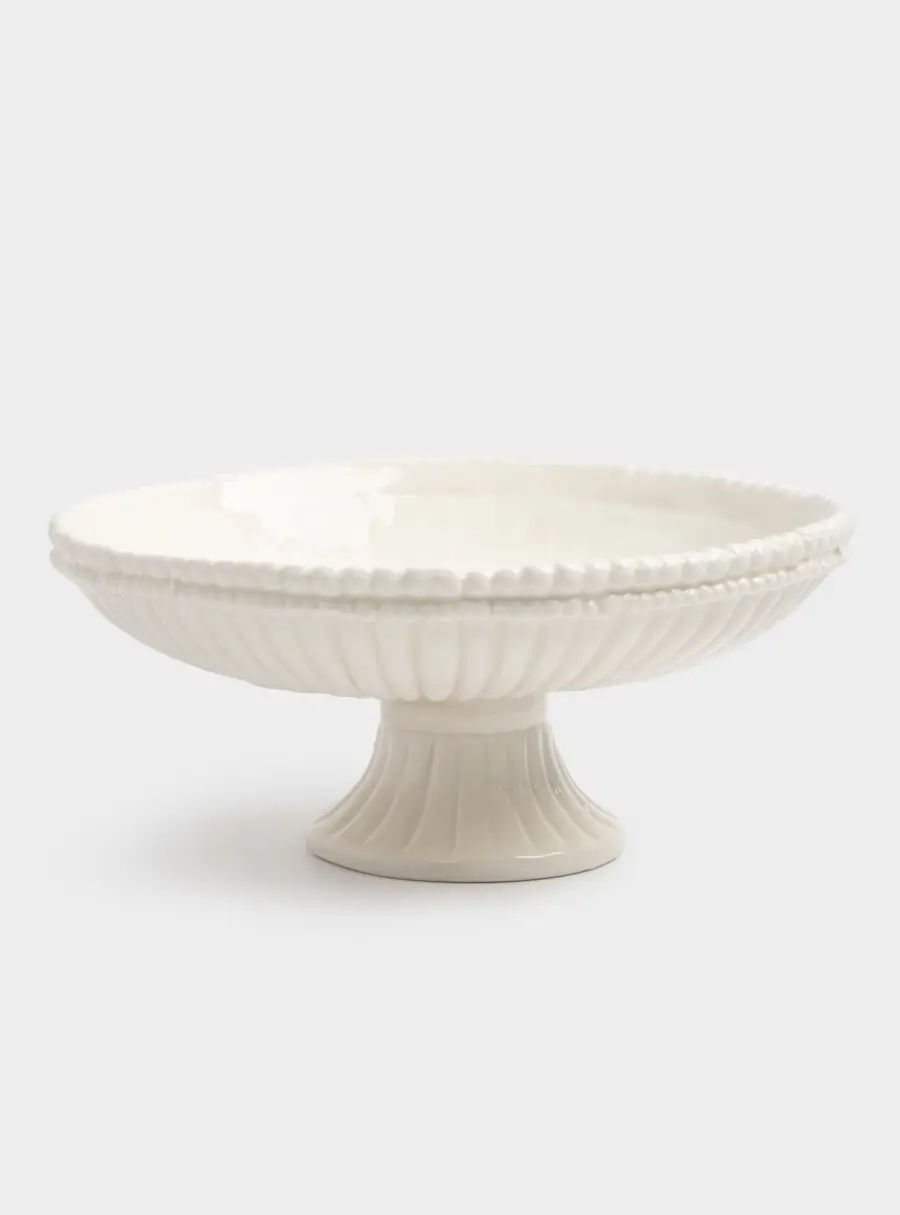 Блюдо на ножке, 17х9 см, керамика D, белое, Tulip