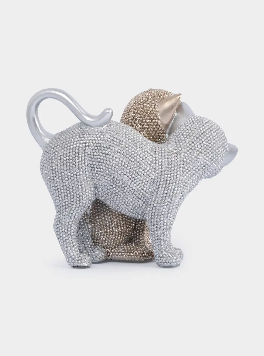 Статуэтка, 16 см, полирезин, золотистая-серебристая, Влюбленные коты, Amulet, image-3