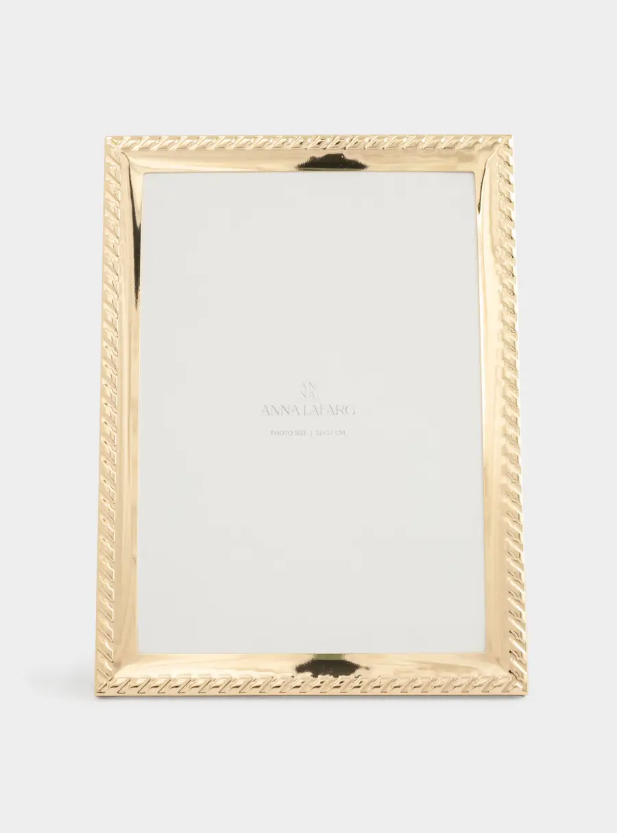 Фоторамка, 14х19 см, металл/стекло, золотистая, Ребристый кант, Museum ,image-1