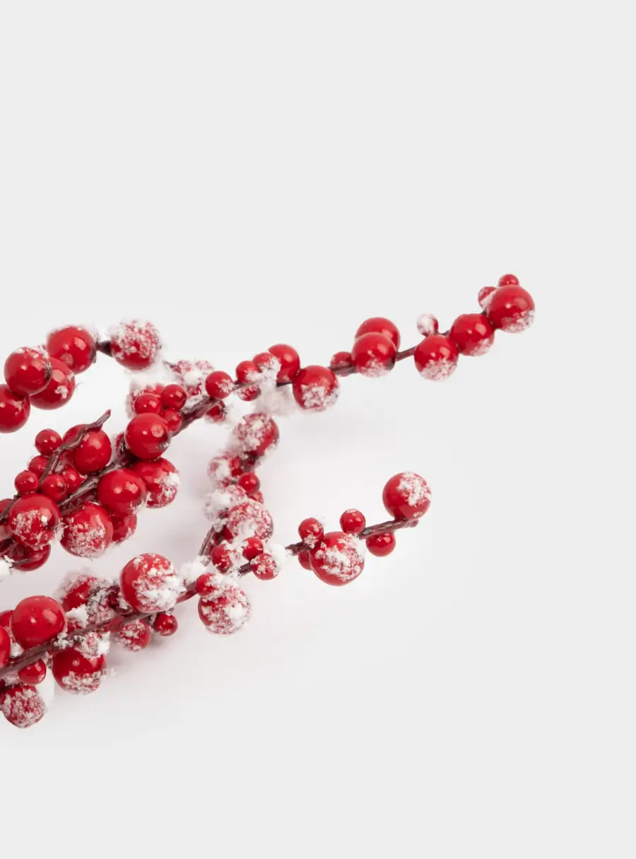 Ветка декоративная, 60 см, пластик/пенопласт, Красные заснеженные ягоды, Interior bright ,image-3