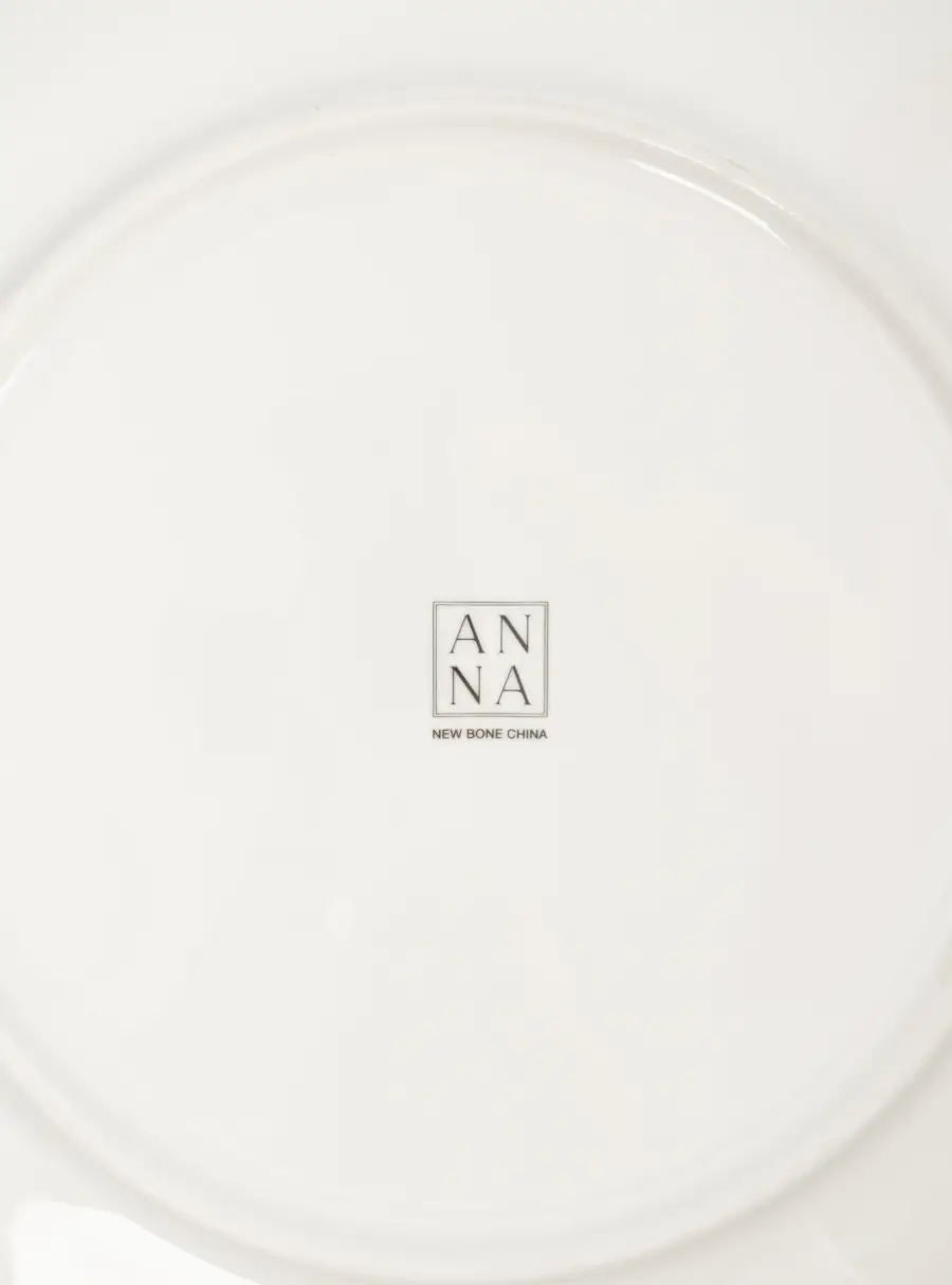 Тарелка обеденная, 28 см, фарфор N, белая, с серебристым кантом, Конь, White horse, image-5