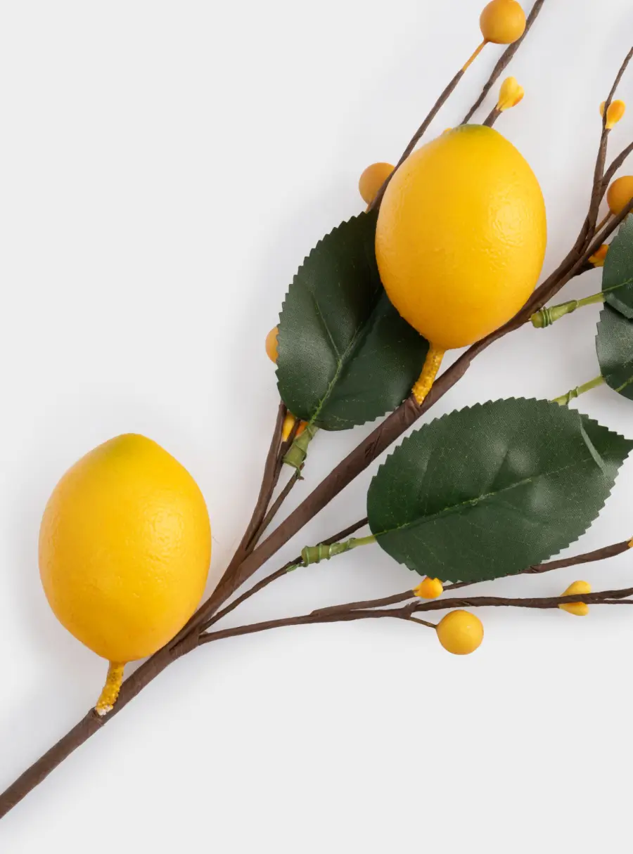 Ветка декоративная, 70 см, пластик/бумага, Ветка с лимонами, Interior spring ,image-3