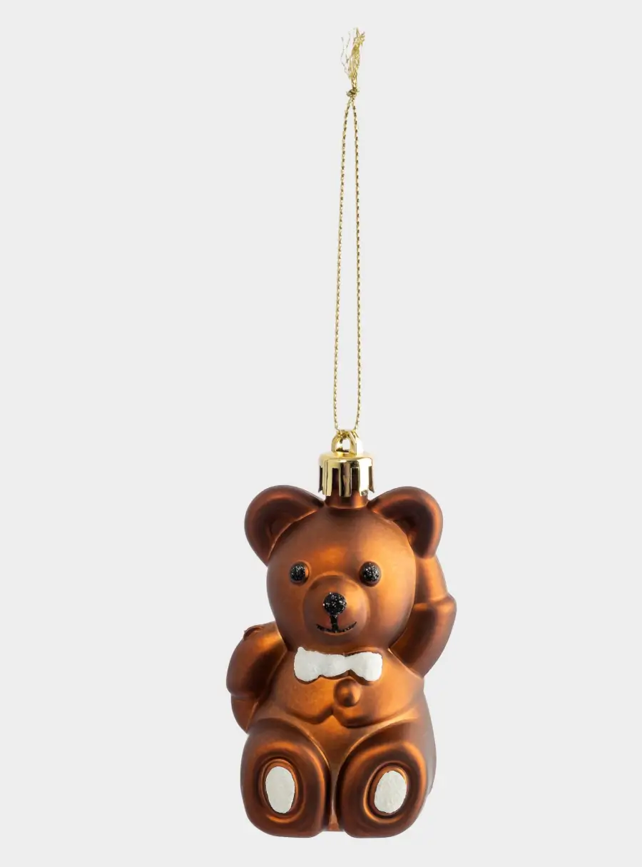 Игрушка елочная, 4х8 см, пластик, коричневая, Мишка, New year, image-1