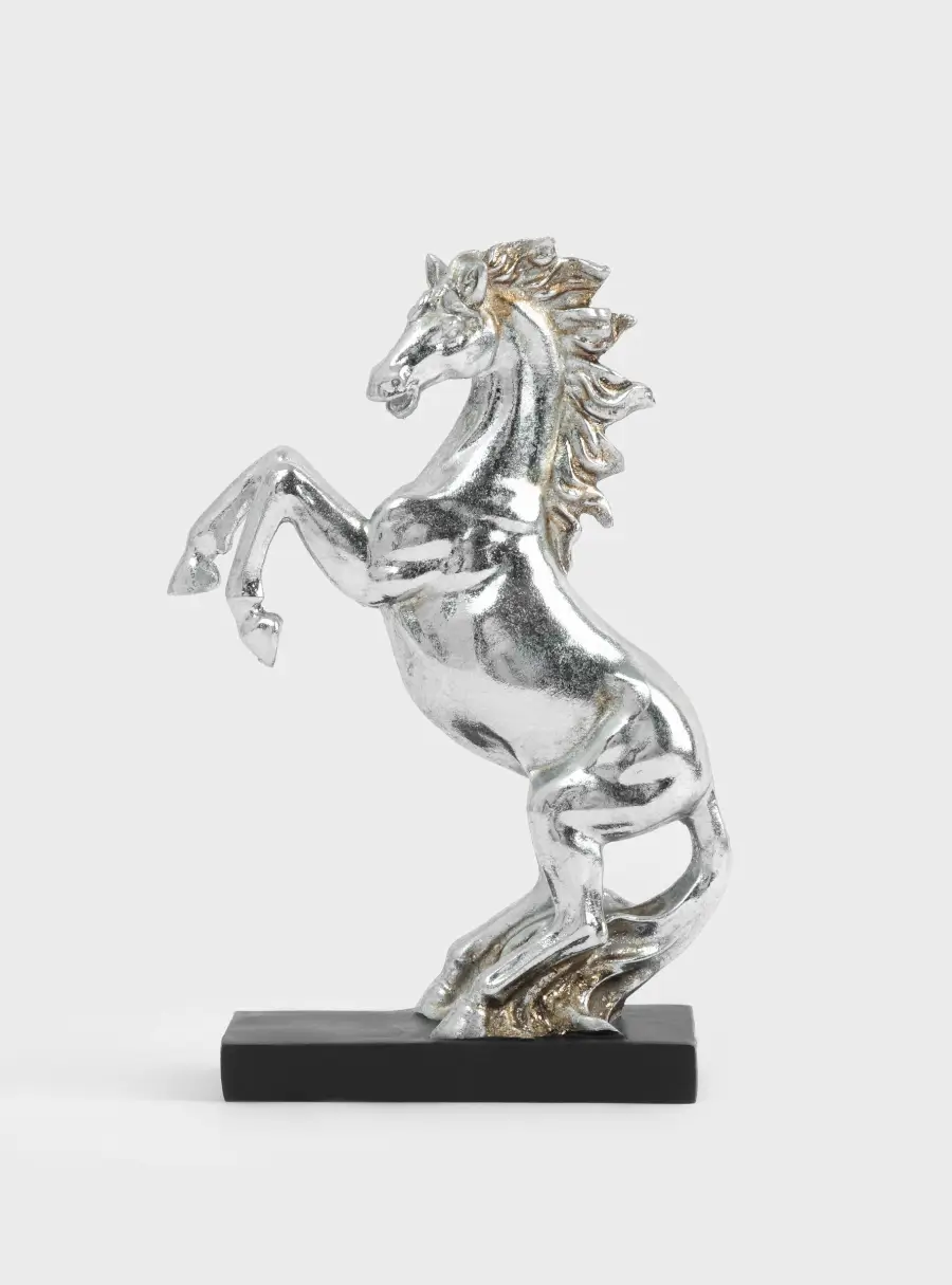 Статуэтка, 15 см, полирезин, серебристая, Конь на дыбах, Horse, image-5