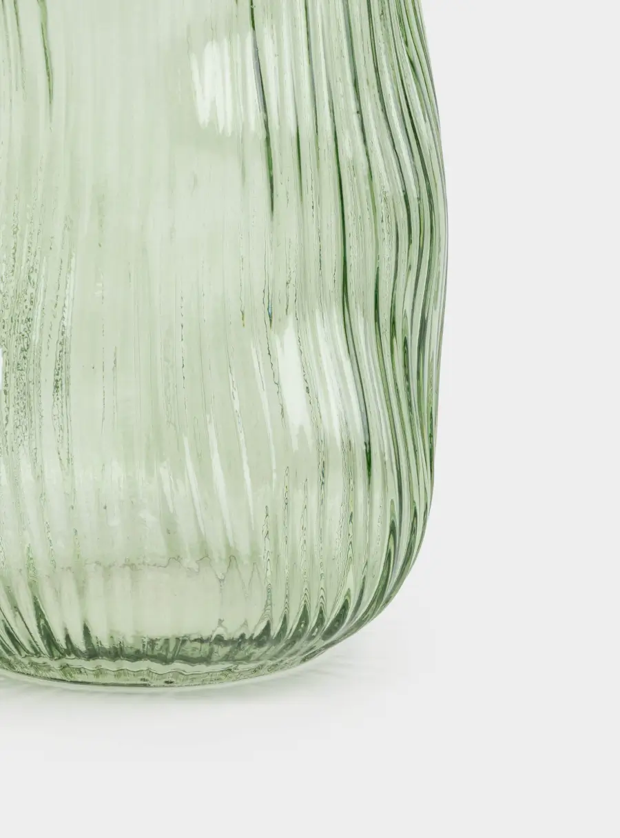 Ваза для цветов 30 см, стекло Р, зеленая, Creek, image-2