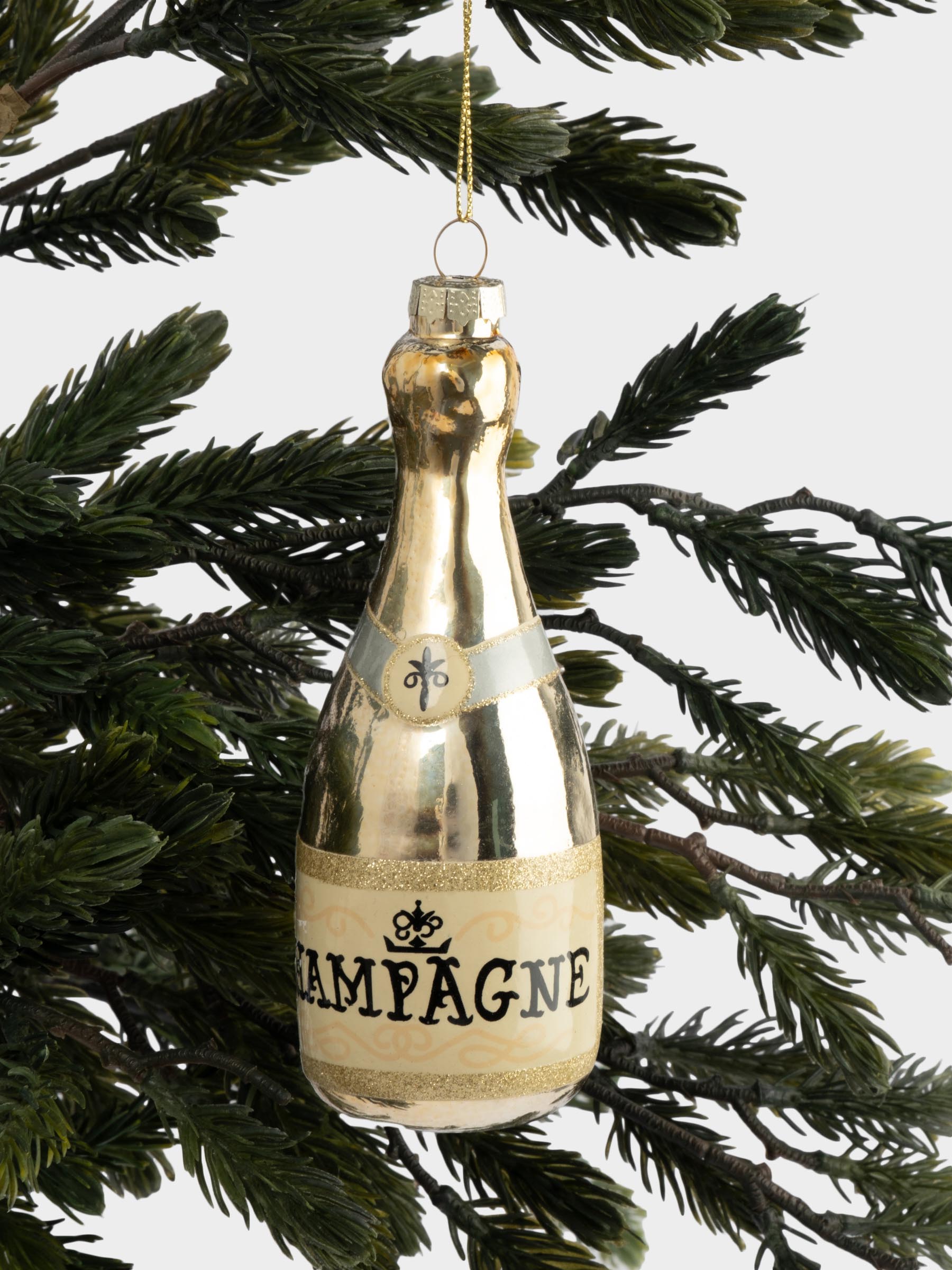 Игрушка елочная, 11 см, стекло, шампань, Шампанское, New year, image-2