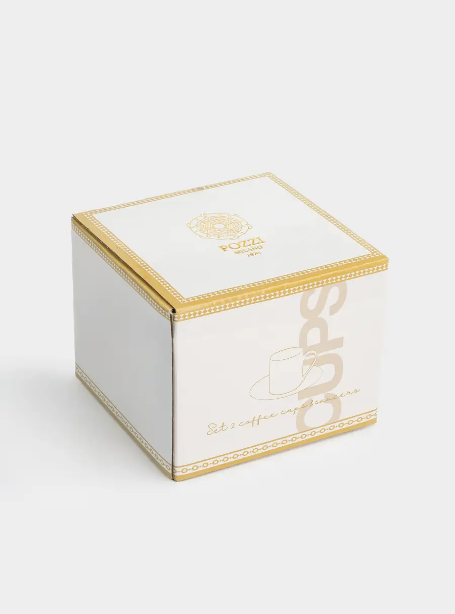 Пара кофейная, 2 перс, 4 пр, фарфор N, белая, с золотистым орнаментом, Golden, image-9