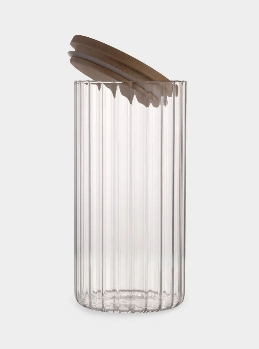 Банка для сыпучих продуктов, 1 л, стекло Б/бамбук, Grand ,image-2