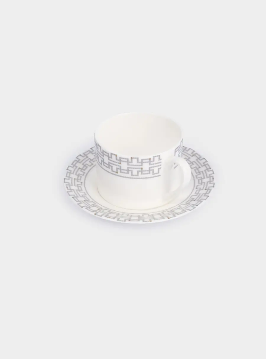Пара чайная, 1 перс, 2 пр, 290 мл, фарфор F, белая, Орнамент, Greco ,image-2