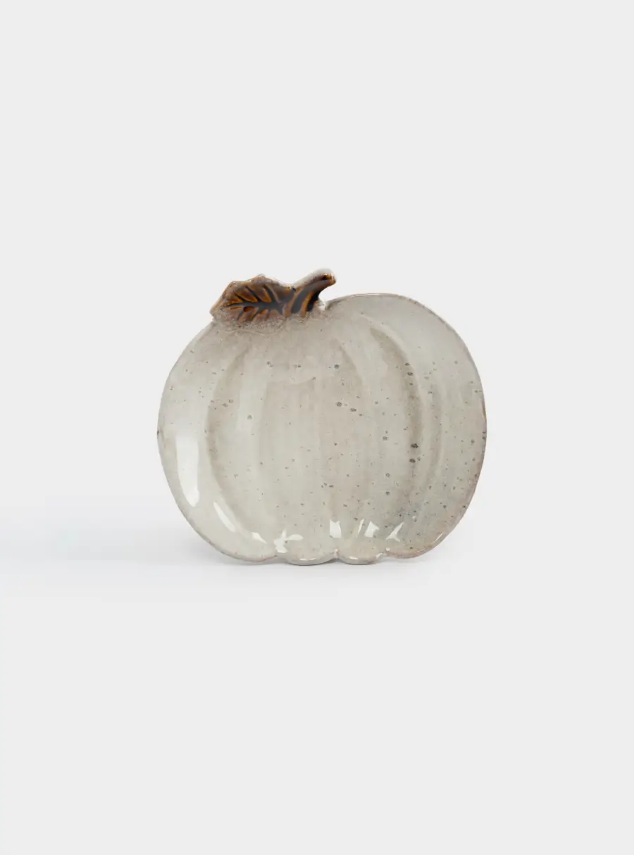 Блюдо, 22х20 см, фарфор P, молочное, в крапинку, Тыква, Light pumpkin ,image-0